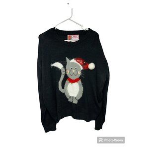 Ugly Christmas Sweater XXL Cute Cat with Bells